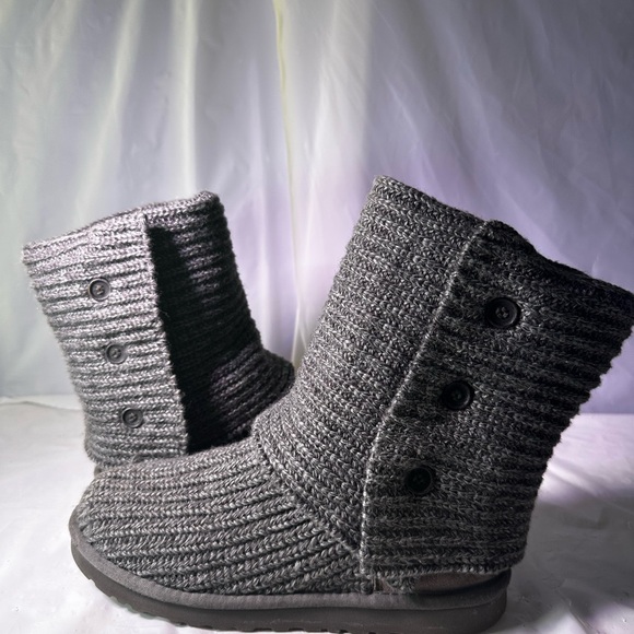 UGG Gray Knit Heeled Boots - Picture 8 of 14